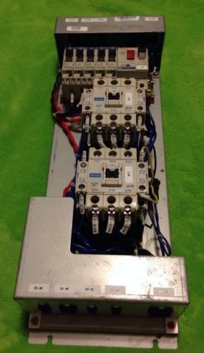 Contactor panel with 2 mitsubishi sd-n35 contactors &amp; telemecanique breakers for sale
