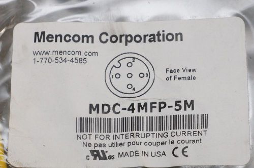 Wholesale lot of 15-unused mencom cordset  # mdc-4mfp-5m, cable mdc4mfp5m 4 pole for sale