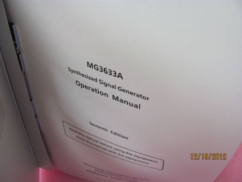 ANRITSU MG3633A Synthesized Signal Generator - Operation Manual
