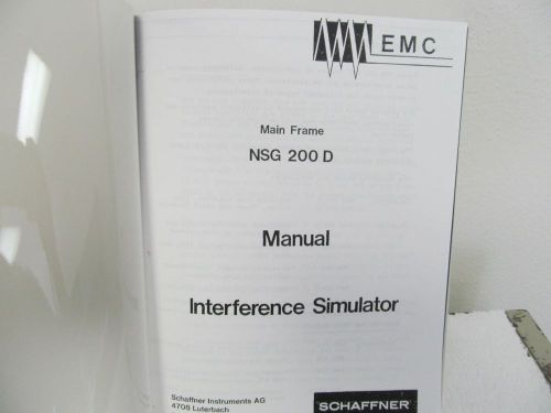 Schaffner NSG 200 D Interference Simulator Main Frame Manual