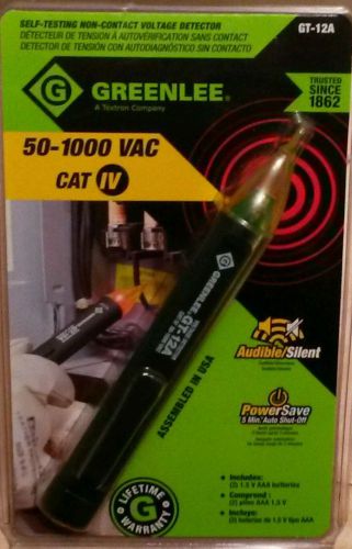 GREENLEE GT-12A Self-testing Non-contact Voltage Detector 50-1000 VAC CAT IV