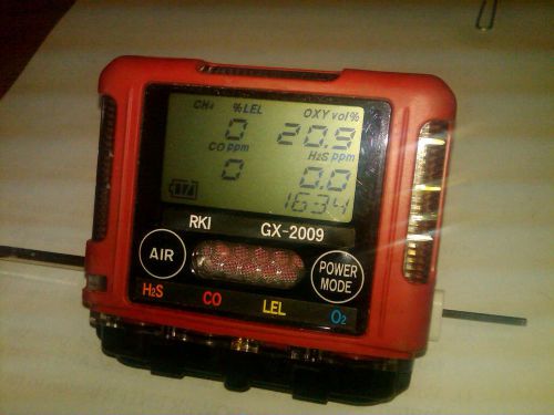 Rki gx2009 4 gas (o2-lel-co-h2s) detector, cpo inventory, work ready, certified for sale