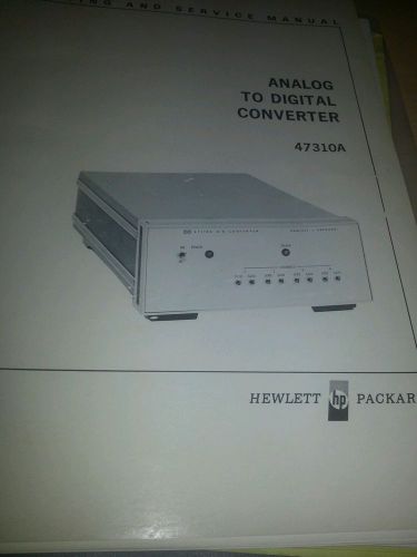 operating and service manual HP 47310A analog to digital converter