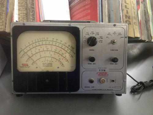 vintage EICO Model 249 Peak to Peak Vacuum Tube Voltmeter with manual