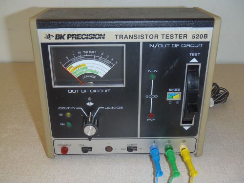BK Precision Transistor Tester 520B With Leads Works VTG