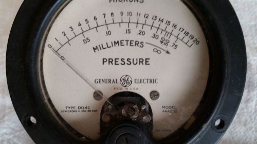Antique GE Panel Meter Microns Pressure Meter Vintage Millimeter Gauge Steampunk