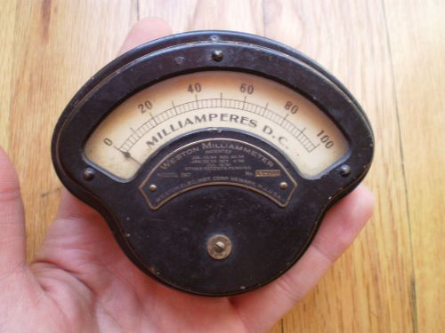 Vintage weston dc microamperes meter model 267 measures 0-100 ma airplane gauge for sale