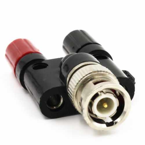 10pcs bnc male plug to two dual banana female jack  rf coaxial adapter connector for sale