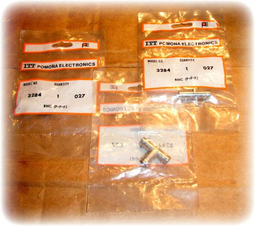 Adapter, coaxial, 50?, tee bnc, f / f / f (lot/3) (pomona #3284) (new) for sale