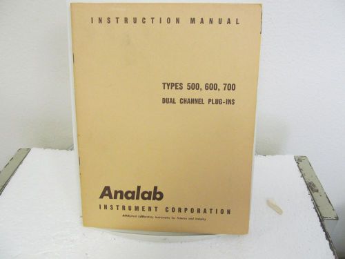 Analab 500, 600, 700 dual channel plug-ins instruction manual w/schematics for sale