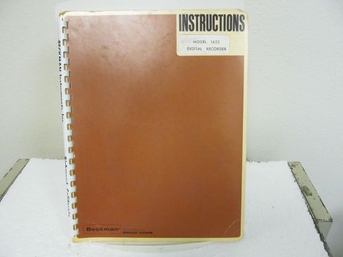 Beckman 1452 Digital Recorder Instruction Manual w/schematic