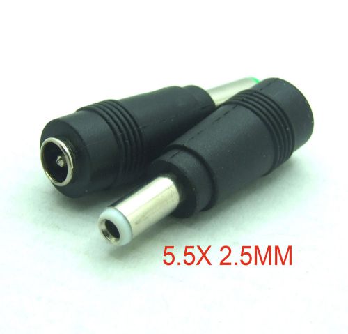 10pc dc 5.5 x 2.1mm female jack to 5.5 x 2.5mm dc plug adaptor for power charger for sale