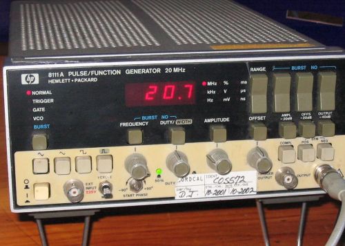 Hp 8111a pulse function generator 20mhz tested for sale
