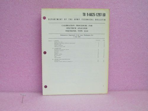 Military Manual For TEK 1L10 Spectrum Analyzer Calibration Procedure (6/69)