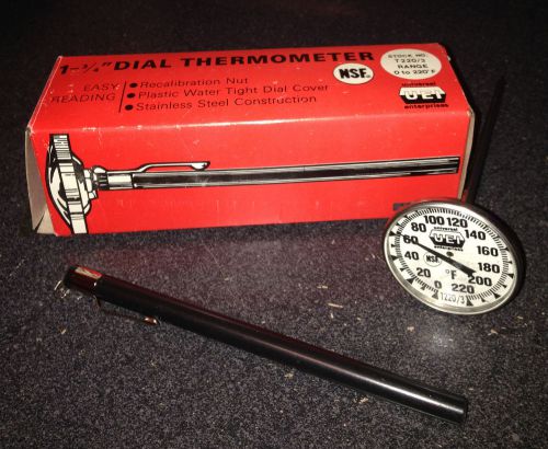 Uei t220/3 1-3/4in pocket dial thermometer 0-220 stainless steel watertight nsf for sale