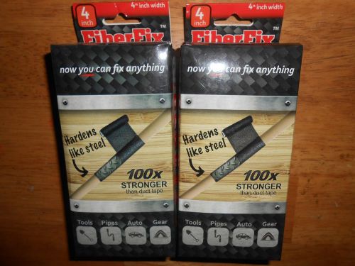 Fiber fix repair wrap tape 2 rolls 4&#034; x 60&#034; each hardens like steel! for sale