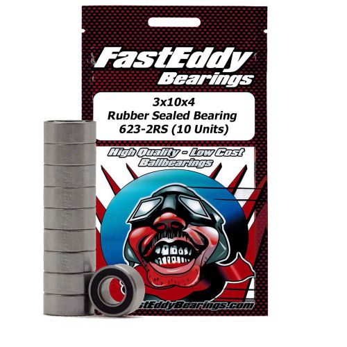 3x10x4 rubber sealed bearing 623-2rs (10 units) for sale