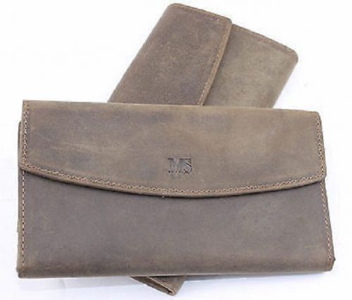 Handmade vintage men / ladies genuine cowhide leather wallet bag brown new -215d for sale