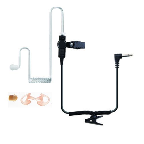 24&#034; Coil Tube Earbud Audio Kit for Two-Way Radios 2.5mm Male Right Angle