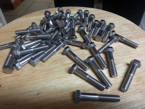 Lot of 50 Stainless Steel Hex Bolts 5/16&#034;-18 x 2&#034;, F593C