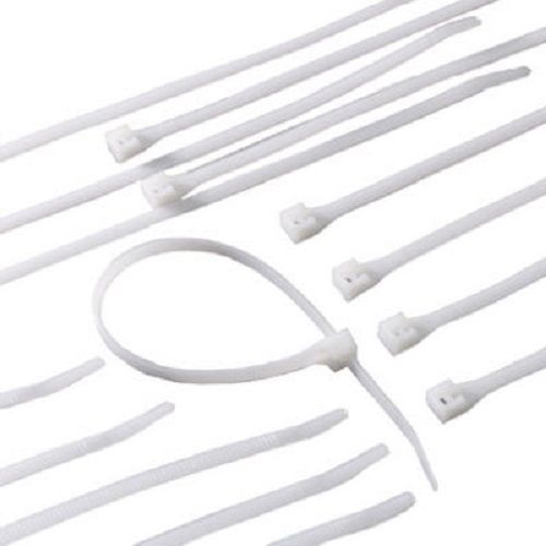 GB 100 Pack, 14&#034; White Cable Tie, Nylon, 75 LB Tensile Strength