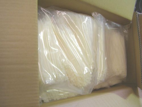 LOT 2000 8&#034; 40 LB NATURAL  CABLE TIES  (2 BAGS OF 1000) ty raps