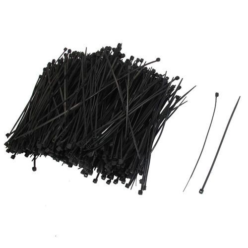 1000pcs 110mm x 2 mm self locking wire cable zip tie 4.3&#034; black plastic cable for sale