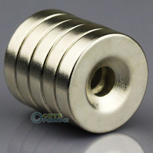 Lot 5pcs round n50 neodymium counter sunk magnets 18 x  4mm hole 5mm rare earth for sale