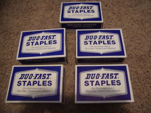 25,000 Duo-Fast Staples 5 Boxes of 5,000 5/16&#034;x1/2&#034; No. 5010-C Galvanized NEW