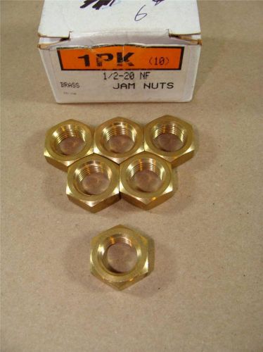 Box of (6) 1/2&#034;-20 nf brass jam nut 1/4&#034; thick new old stock **free shipping** for sale