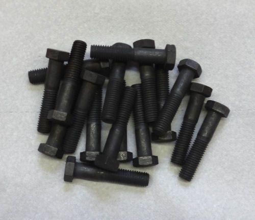 17 each 1/2-13 x 1-1/2&#034; grade2 black hex bolts new for sale