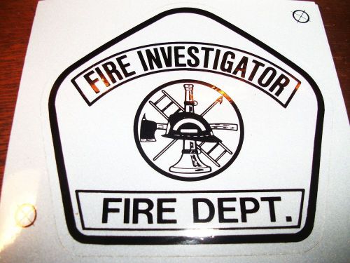 &#034; fire investigator fire dept. &#034; w/ center emblem -  reflective sticker - decal for sale