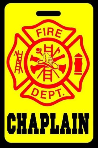 Hi-viz yellow chaplain firefighter luggage/gear bag tag - free personalization for sale
