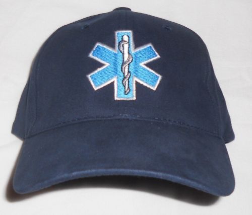 Emt / ems  cap hat star of life navy blue with led lights for hands free in dark for sale