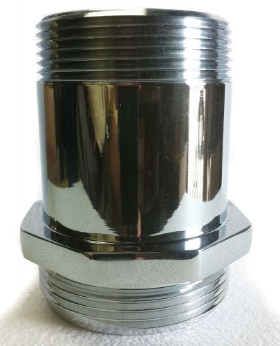 Fire hose rack/hydrant adapter nipple 2-1/2&#034; male nst x 2-1/2&#034; male npt-  chrome for sale