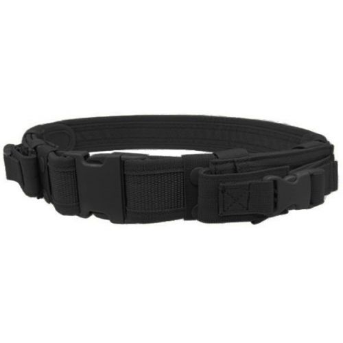 Condor TB Quick Release Tactical Combat Duty Belt w/ 2 Pistol Mag Pouch Black