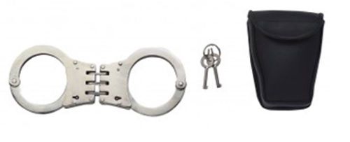Nickel Tactical Police &amp; Security Deluxe Hinged Law Enforcement Handcuffs 30093