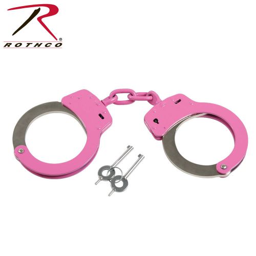 Rothco 10887 Brand New Pink &amp; Silver Linked Handcuffs