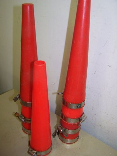8 Orange 2&#039;&#039; dia.Signal Cones for Vintage Kel-lite C-cell Police Flashlights