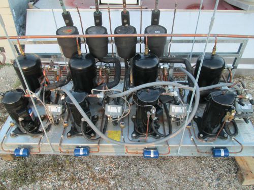 Refrigeration Compressors on a rack with Fans