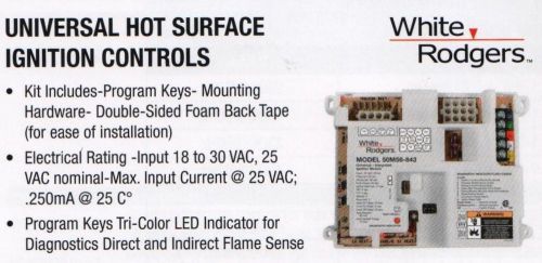 Hvac part-&#034;white-rodgers universal hot surface ignition control-new for sale
