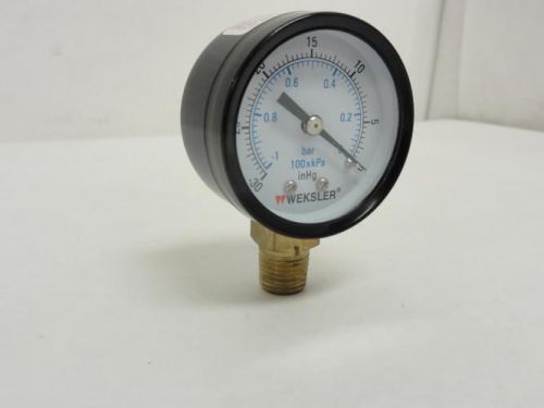 148127 new-no box, weksler ua20h4l dry vacuum gauge, -30 hg-0 kpa, 1/4 npt for sale