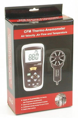 Dt-619 thermo anemometer vane wind speed cfm cmm air flow temperature meter new for sale