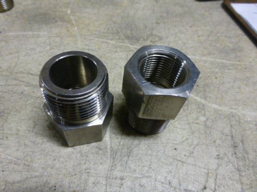 2 NEW SS SWAGELOK PIPE CONNECTOR UNION  1 MALE X 3/4 FEMALE    NO RESERVE