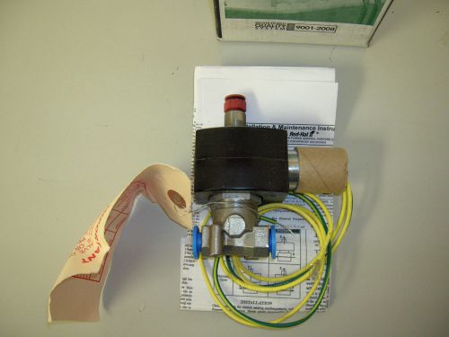 Asco efht8314h301 24 vdc 1/4&#034; stainless 3 way solenoid valve, new in box for sale