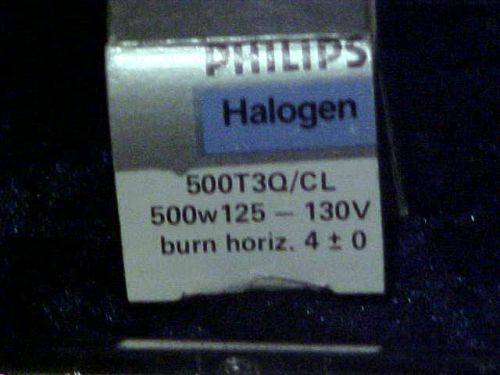 Philips Halogen 2 Bulbs  500W 125-130V 500T3Q/P/CL Plus Line Halogen Bulb
