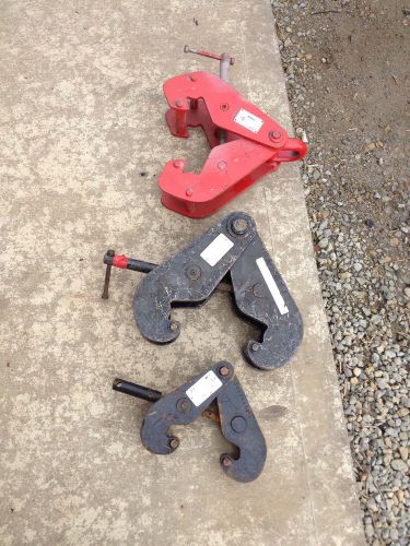 C&amp;m 1 ton, tractel 5 ton, &amp; unknown beam clamp for sale