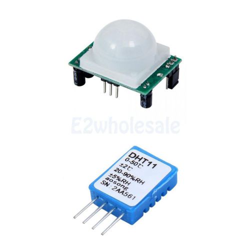 Pyroelectric infrared pir motion detector module + dht11 temp. &amp;humidity sensor for sale