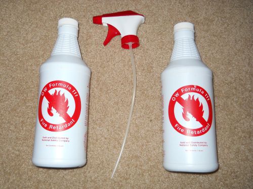 Two 32 oz. Bottles of Formula 111 FLAME / FIRE RETARDANT with Sprayer. FAST SHIP