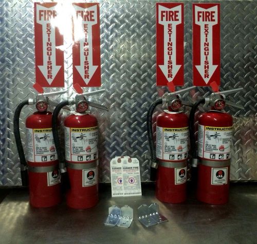 5lb abc badger fire extinguisher with new certification tag lot of 4 for sale
